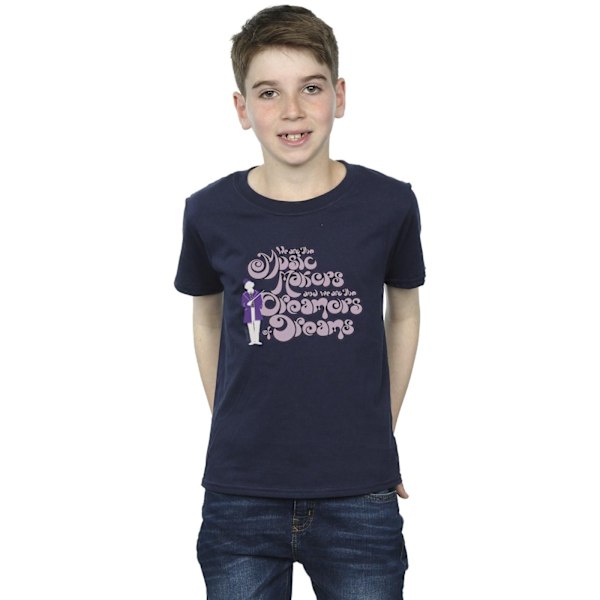 Willy Wonka Boys Dreamers Text T-Shirt 9-11 år Marinblå Navy Blue 9-11 Years