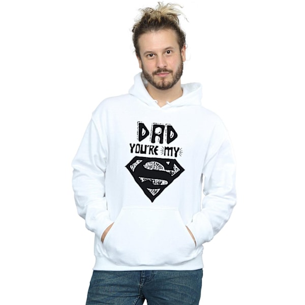 DC Comics Herr Superman Super Dad Hoodie M Vit White M