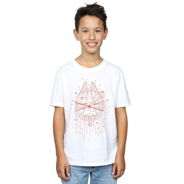 Star Wars Boys Millennium Falcon Julgran Leverans T-Shirt White 7-8 Years