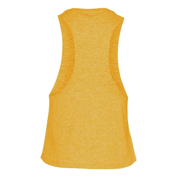 Bella Dam/Kvinnor Racer Back Cropped Sleeveless Tank Top L Mu Mustard Heather L