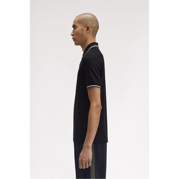 Fred Perry Herr Twin Tip Pikétröja XL Svart/Grå Black/Grey XL