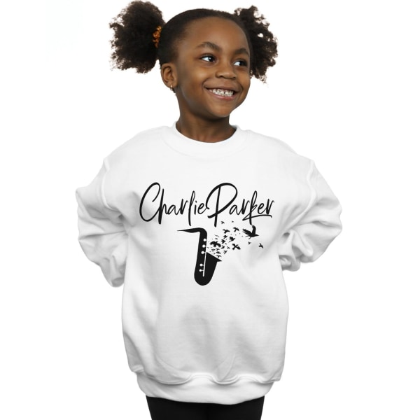 Charlie Parker Girls Bird Sounds Sweatshirt 9-11 år vit White 9-11 Years