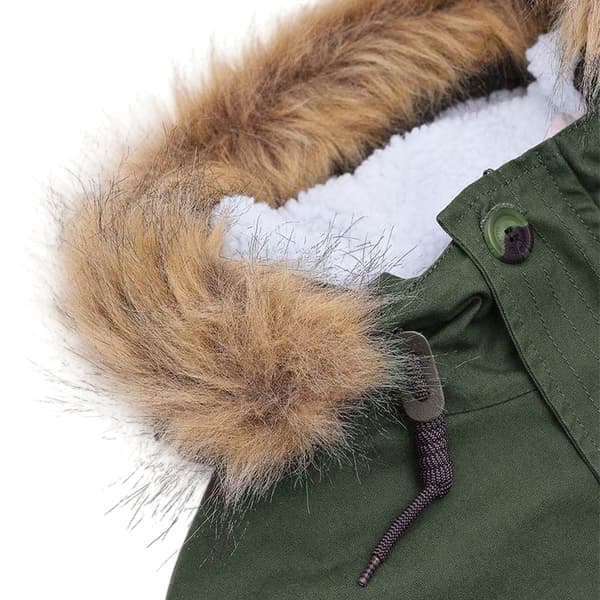 Lambretta Parka för män med Sherpafoder S Khakigrön Khaki Green S