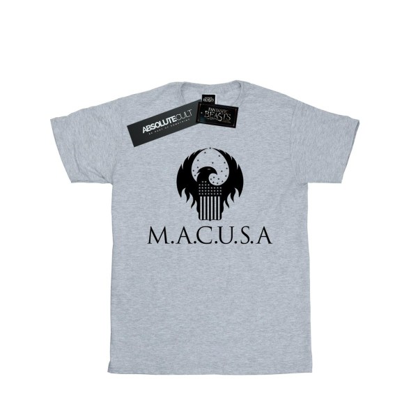 Fantastiska vidunder Girls MACUSA Logo Bomull T-shirt 7-8 år Spo Sports Grey 7-8 Years
