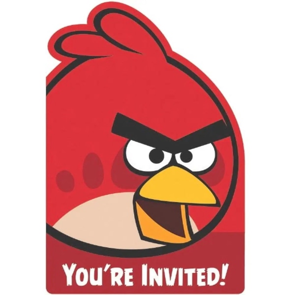 Angry Birds Du är bjuden! Inbjudningar (paket med 8) One Size Re Red/Blue One Size