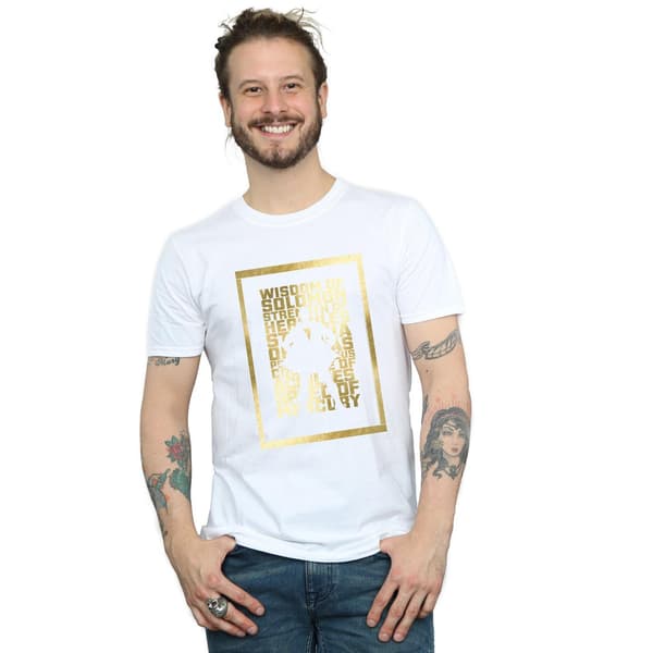 DC Comics Herr Shazam Guldtext T-Shirt M Vit White M