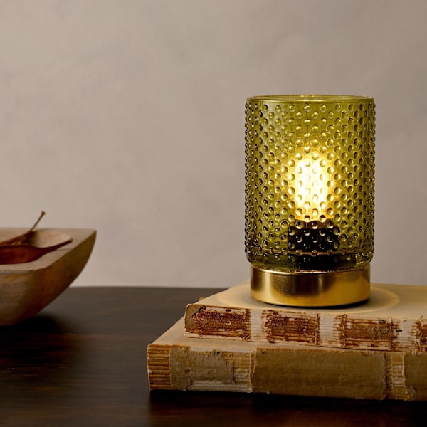 Grön glaskopp med LED-lampa, One Size, Grön Green One Size