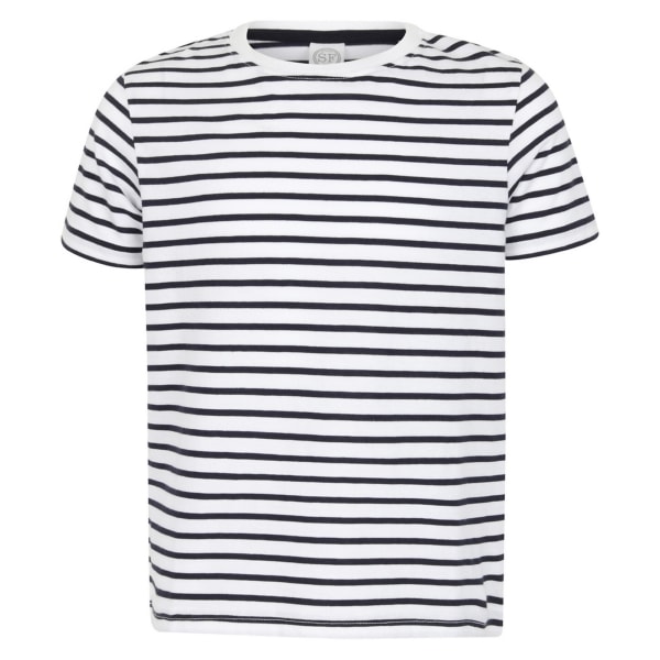 Skinni Minni Barn/Barn Striped T-Shirt 11-12 År Vit/O White/Oxford Navy 11-12 Years
