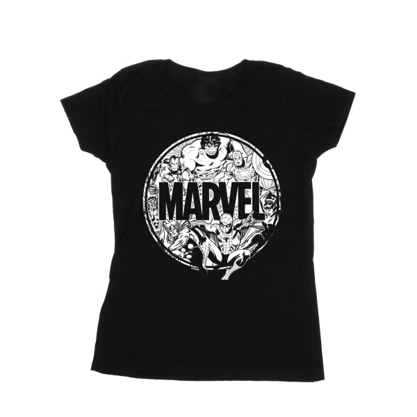 Marvel Comics Dam/Ladies Logotyp Character Infill Bomull T-Shir Black XXL