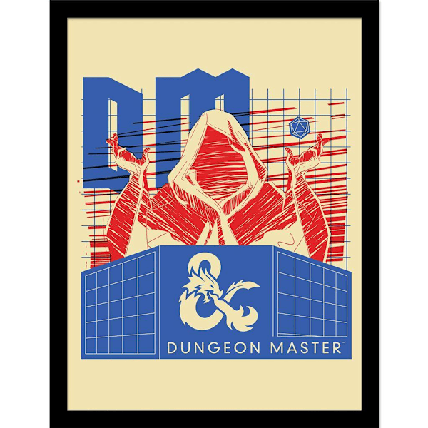 Dungeons & Dragons Dungeon Master inramad affisch 40cm x 30cm Whi White/Blue/Red 40cm x 30cm