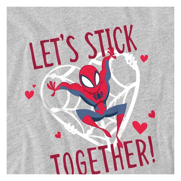 Spider-Man Barn Let's Stick Together Alla hjärtans dag Athletic Heather 7-8 Years