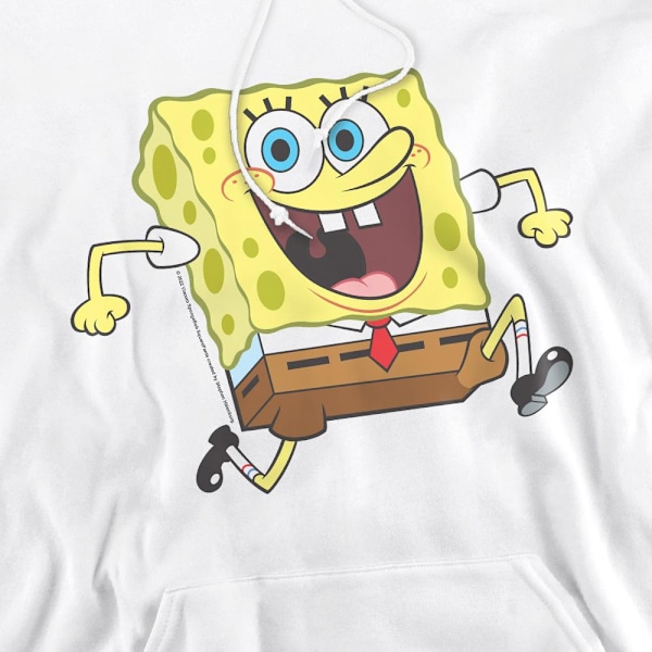 SvampBob Fyrkant Herr Happy Running Hoodie XXL Vit White XXL