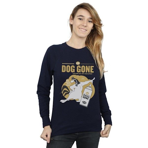 Looney Tunes Dam/Damer Foghorn Leghorn Dog Gone Sweatshirt Navy Blue M