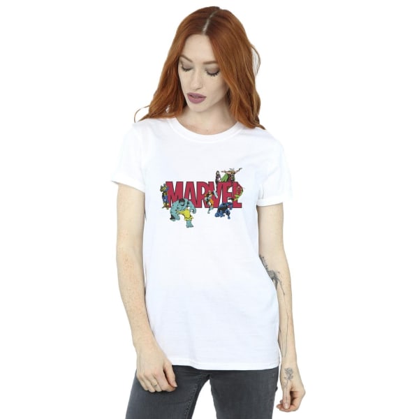 Marvel Comics-figurer Bomull T-shirt Boyfriend för damer/kvinnor White 5XL