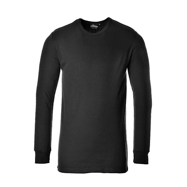 Portwest Herr Termisk Långärmad T-shirt M Svart Black M