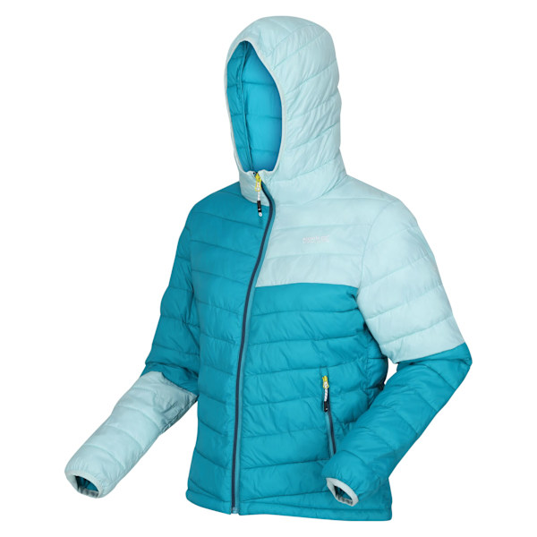 Regatta Dam/Kvinnor Hillpack II Huvförsedd Vadderad Jacka 8 UK Tah Tahoe Blue/Bleached Aqua 8 UK