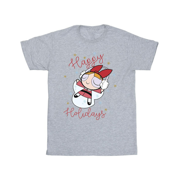 The Powerpuff Girls Girls Happy Holidays Bomull T-shirt 12-13 Y Sports Grey 12-13 Years