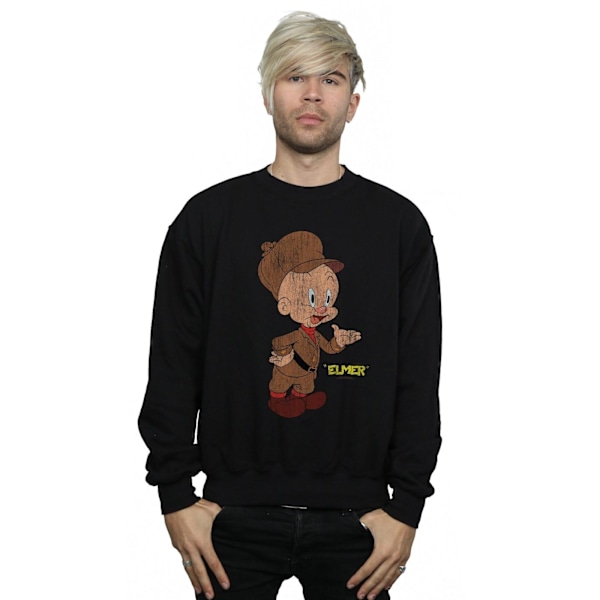Looney Tunes Herr Elmer Fudd Distressed Sweatshirt 4XL Svart Black 4XL