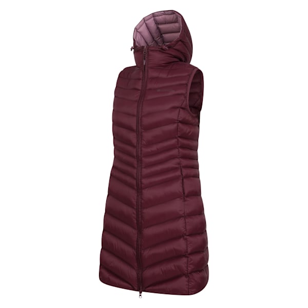 Mountain Warehouse Dam/Damer Florence Vadderad Lång Gilet 10 Burgundy 10 UK