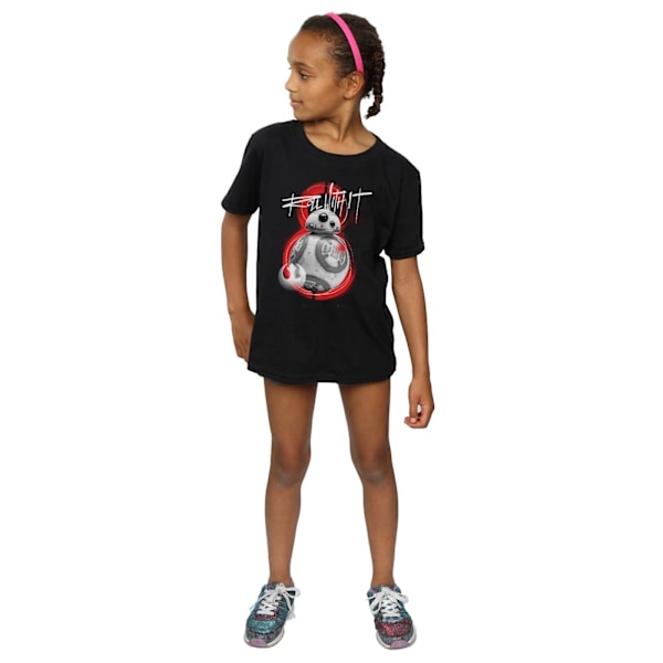 Star Wars Girls The Last Jedi BB-8 Roll With It Bomull T-shirt Black 5-6 Years