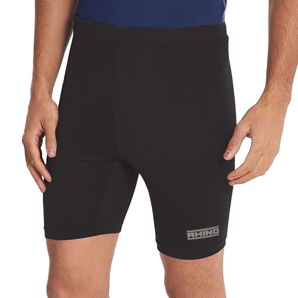 Rhino Mens Sports Base Layer Shorts S/M Svart Black S/M