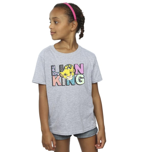 Disney Girls The Lion King Mönsterlogotyp Bomull T-shirt 7-8 år Sports Grey 7-8 Years