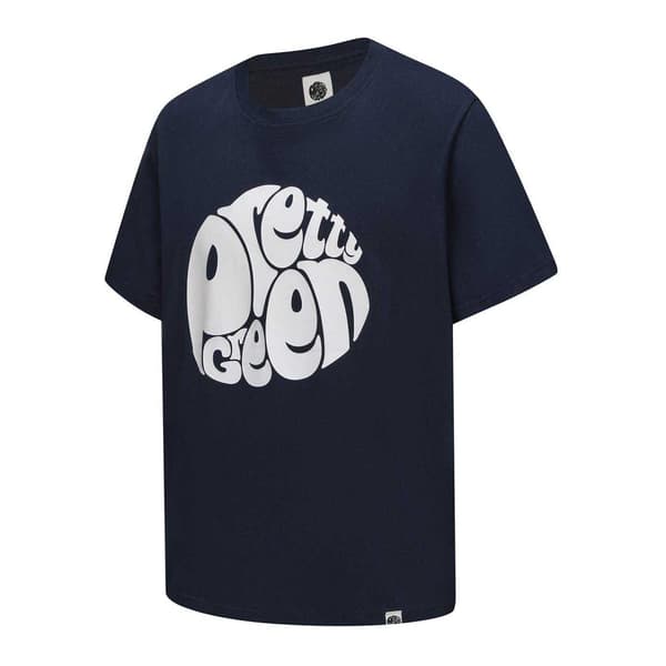 Pretty Green Herr Logotyp Bomulls T-shirt S Marinblå Navy S