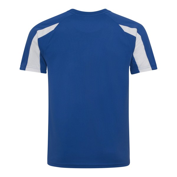 Just Cool Mens Contrast Cool Sports Plain T-Shirt S Royal Blue/ Royal Blue/ Arctic White S