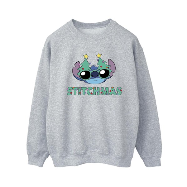 Disney Dam/Kvinnor Lilo & Stitch Stitchmas Glasögon Sweatshirt Sports Grey XL