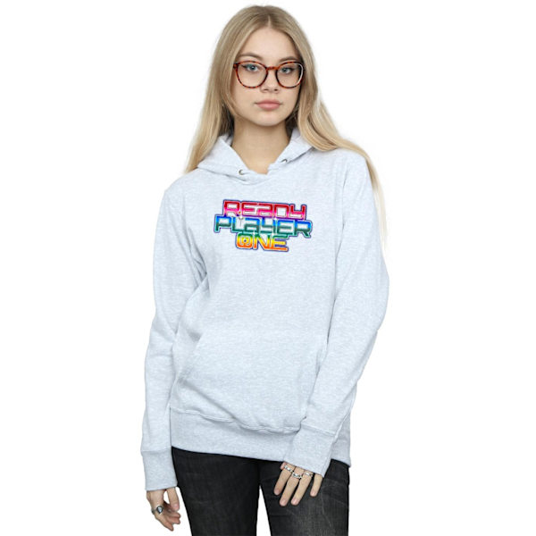 Ready Player One Dam/Kvinnor Regnbågslogga Hoodie M Heather Grå Heather Grey M