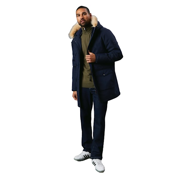Maine Herr Parka med Huva och 4 Fickor 3XL Marinblå Navy 3XL
