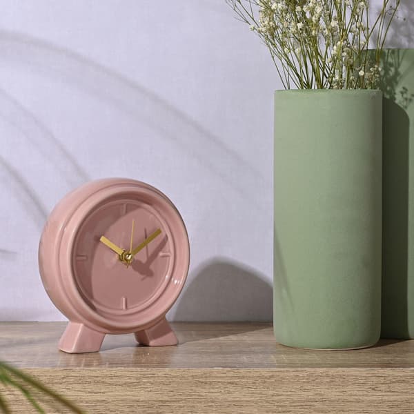 Interval Keramisk Mantel Klocka - Rosa Lera One Size Rosa Pink One Size