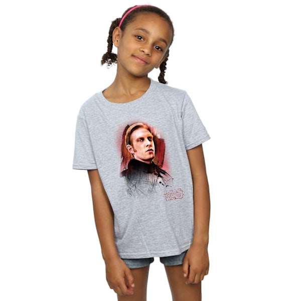 Star Wars Girls The Last Jedi General Hux Borstad Bomull T-Shir Sports Grey 7-8 Years