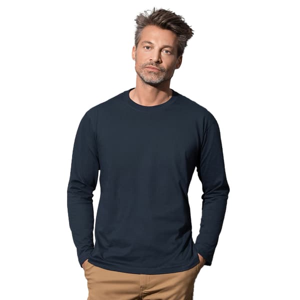 Stedman Classic Long Sleeved Tee S Blå Midnatt Blue Midnight S