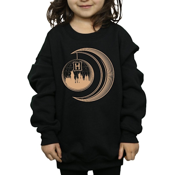 Harry Potter Hogwarts Moon Sweatshirt för flickor 7-8 år Svart Black 7-8 Years
