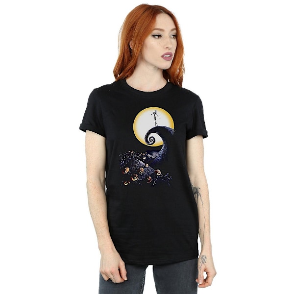 Nightmare Before Christmas Dam/Damer Kyrkogård Bomull Pojkvän T-shirt Black M