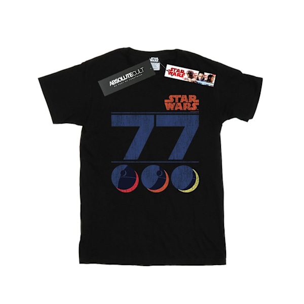 Star Wars Boys Retro 77 Death Star T-shirt 7-8 år Svart Black 7-8 Years