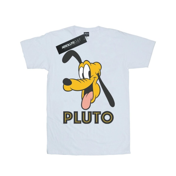 Disney Kvinnor/Damer Pluto Face Bomull Pojkvän T-shirt L Whit White L
