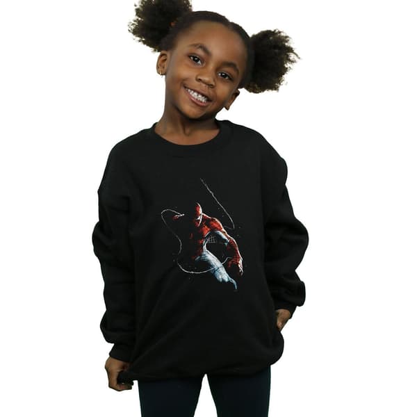 Marvel Flickor Spider-Man Målar Tröja 9-11 År Svart Black 9-11 Years