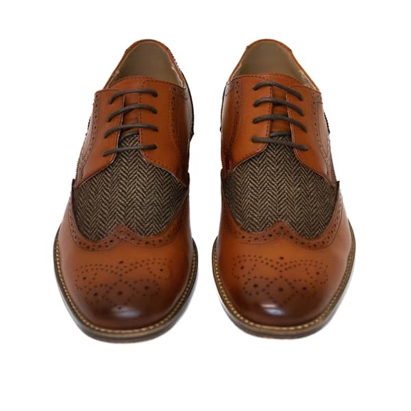 Goor Herrskor 4 Eye Läderfodrade Brogue Gibson Skor 8 UK Tan Tan 8 UK