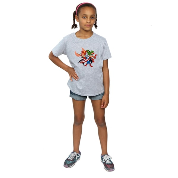 Marvel Girls Avengers Assemble Comic Team Bomull T-shirt 9-11 år Sports Grey 9-11 Years