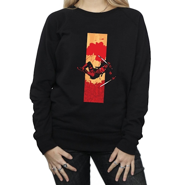 Marvel Dam/Damer Deadpool Blood Strip Sweatshirt XL Svart Black XL