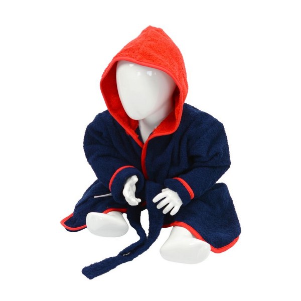 A&R Towels Baby/Toddler Babiezz Badrock med huva 12/24 månader Fr French Navy/Fire Red 12/24 Months