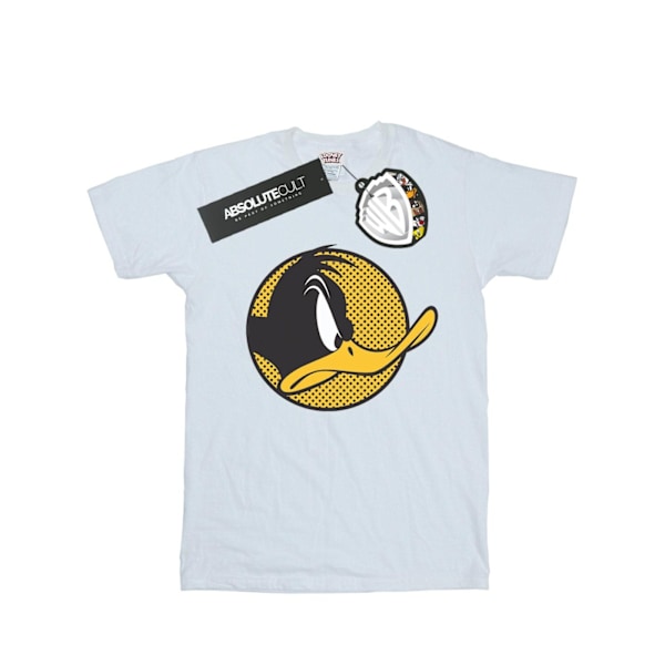 Looney Tunes Dam/Damer Daffy Duck Prickig Profil Bomull Pojkvän T-shirt White XL