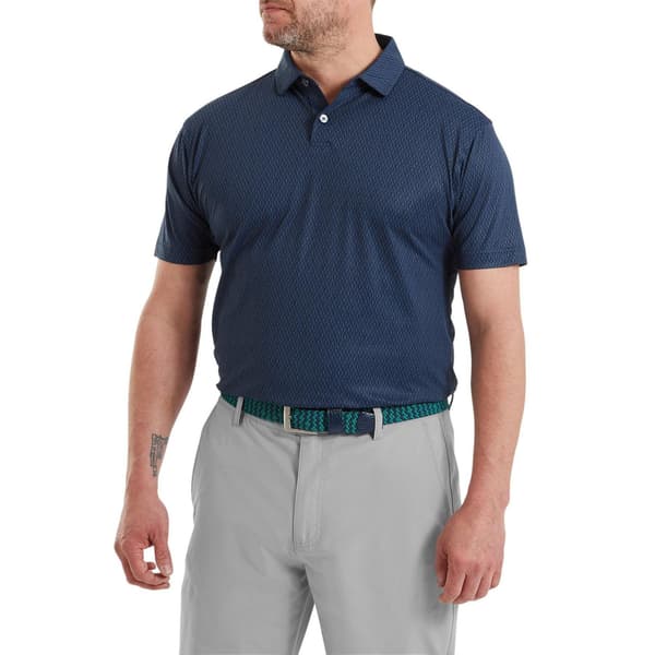 FootJoy Herr Geo Dot Print Pikétröja L Blå Blue L