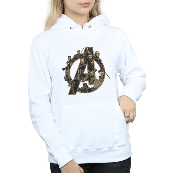 Marvel Dam/Kvinnor Avengers Infinity War Marvel Logo Hoodie X White XL