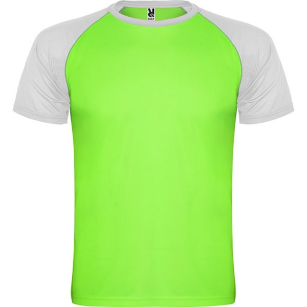 Roly Barn/Barn Indianapolis Kortärmad Sport T-shirt 4 Fluro Green/White 4 Years