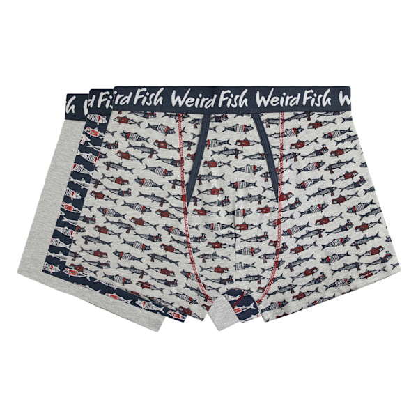 Weird Fish Ashridge Logo Boxershorts för Herr (3-pack) M Grå M Grey Marl M