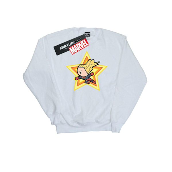 Marvel Boys Kawaii Captain Marvel Sweatshirt 5-6 år Vit White 5-6 Years