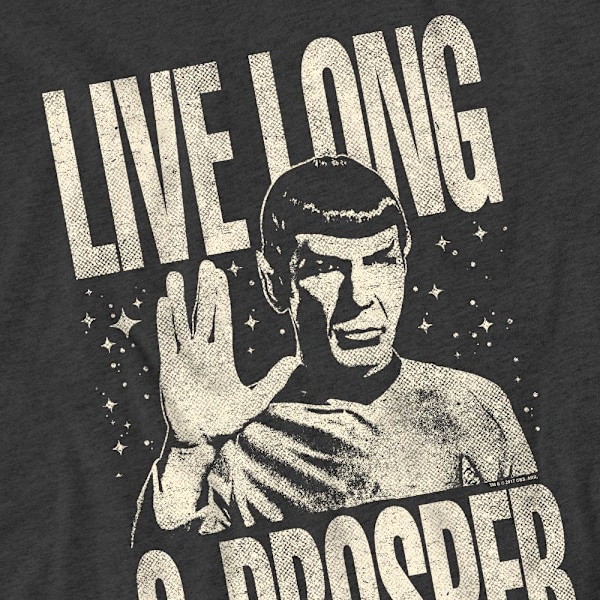 Star Trek: The Original Series Unisex Vuxen Prosper Spock T-shirt Charcoal XXL
